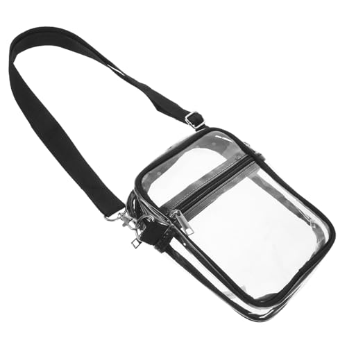 VALICLUD Transparente Mini Umhängetasche Damen Schwarz Leichte Crossbody Bag mit Großem Fassungsvermögen Schultertasche für Alltag Freizeit Club und Wochenendausflüge von VALICLUD