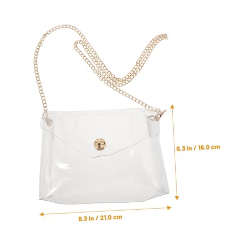 VALICLUD Transparente Schultertasche Damen Kleine Crossbody Bag mit Kette Multifuntional als Make Up Tasche und Geldbörse für Konzert Stadion Party Gebrauch von VALICLUD