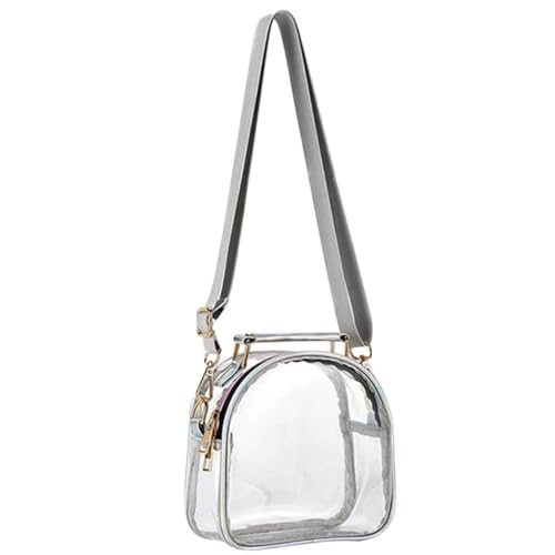 VALICLUD Transparente Umhängetasche Damen Leicht Großvolumig mit Reißverschluss Schultertasche Outdoor Messenger Bag für Shopping und Alltag aus Geruchlosem Umweltfreundlichem Tpu von VALICLUD