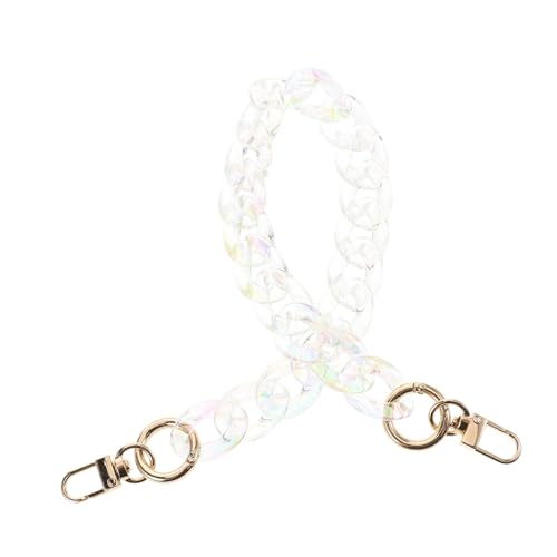 VALICLUD Transparenter Flacher Acryl taschenriemen Schimmernde Umhängetaschen kette als Ersatzriemen für Damenhandtaschen Modische Schulterkette für Abend clutch und Crossbody tasche von VALICLUD