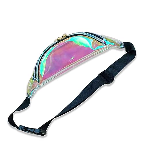 VALICLUD Transparenter Holografischer Bauchtasche Multifunktionale PVC Sporttasche Für Damen Für Schule Fitness Und Mit Design Und Leichtem Material von VALICLUD