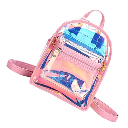VALICLUD Transparenter Rucksack Aus Kunststoff Kleiner Make-up-Rucksack Für Mädchen Durchsichtige Tasche Mit Schillerndem Design Leicht Und Robust von VALICLUD