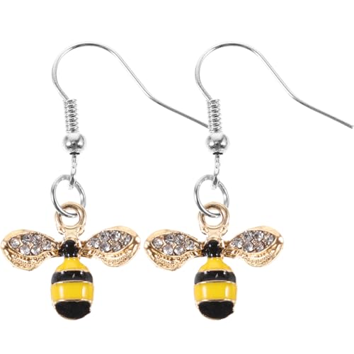 VALICLUD Trendy Ohrringe Für Frauen Stylische Rhinestone Biene Ohrringe Modische Ohrschmuck Für ädchen Baumelnde Ohrstecker Glänzende Schmuckstücke Für Jeden Anlass von VALICLUD