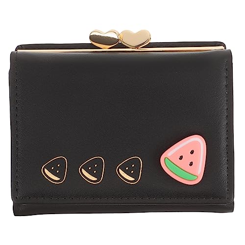 VALICLUD Trifold Wallet Card Holder Stilvolle Geldbörse Pu Mini-kartenetui Mit Münzfach Für Damen Für Und Täglichen Gebrauch Schwarz von VALICLUD