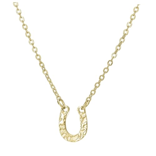 VALICLUD U förmige Halskette Damen mit Glücksbringer Anhänger Goldfarbene Schlüsselbein Schmuck Modische Halskette für Alltag Party und Komfortabel und Stilvoll von VALICLUD