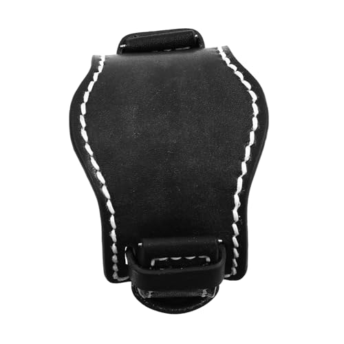 VALICLUD Uhrenarmband Schwarz mit Metallallergie Schutz Echtes Kalbsleder Ersatzarmband für Damen und Herren Komfortabel Flexibel Einfacher Austausch von VALICLUD