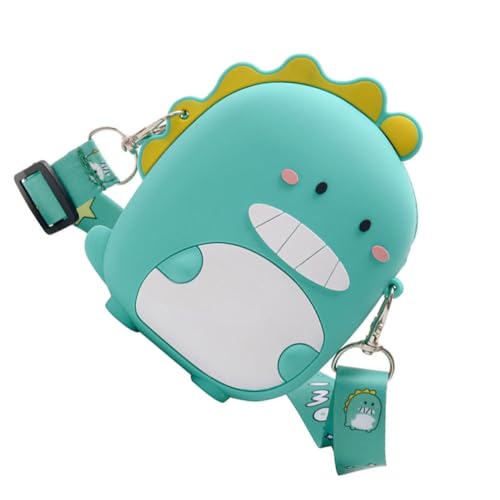 VALICLUD Umhängegeldbeutel aus Weichem Silikon Niedliche Dinosaurier Motiv Geldbörse Kompakte und Leichte Münztasche für Jungen und Mädchen Praktischer Coin Storage Bag in Grün von VALICLUD