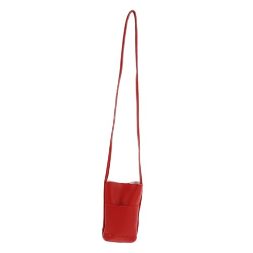 VALICLUD Umhängetasche Damen Klein Pu Optik Handytasche mit Mehreren Fächern Elegante Mini Crossbody Bag aus Weichem Material Stilvoll und Praktisch für Unterwegs Rote Schultertasche von VALICLUD