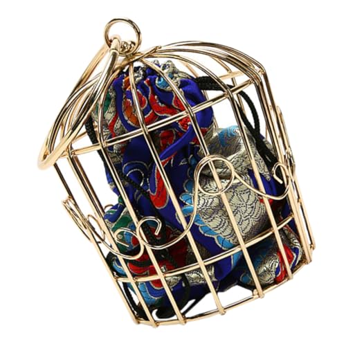 VALICLUD Ethnischer Stil Damen Schultertasche Mit Kettenriemen Umhängetasche Im Vogelkäfig-Design Große Kapazität Für Handy Und Kosmetik Für Alltag Und Blau von VALICLUD
