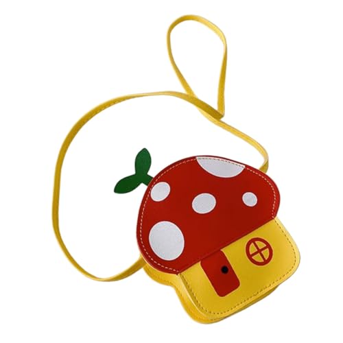 VALICLUD Umhängetasche Pilz design Verstellbarer Schulterriemen Leichte Tragbare Handtasche für Mädchen Niedliche Crossbody tasche in Leuchtendem Rot für Ausflüge und Reisen von VALICLUD