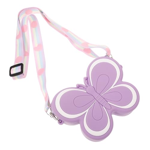 VALICLUD Umhängetasche Schmetterling aus Silikon Niedliche Crossbody Geldbörse für Mädchen Vielseitige Münztasche für Kleinkinder Schultertasche in Kreatives Design für Junge Mädchen von VALICLUD