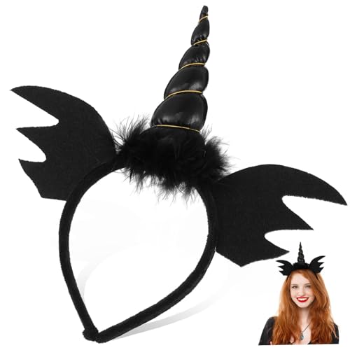 VALICLUD Unicorn Haarreif mit Schwarzem Einhorn Design Leichtes Halloween Cosplay Accessoire für Erwachsene Komfortabel und Dekorativ für Party und Kostümierung von VALICLUD