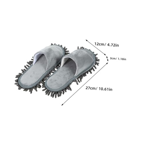VALICLUD Unisex Mop Slippers mit Rutschfester Chenille sohle Offene Zehen Waschbare Hausschuhe für Bodenreinigung und Kalte Monate Bequem und Langlebig von VALICLUD