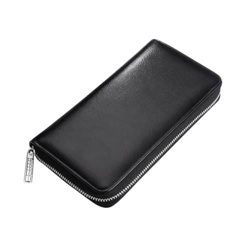 VALICLUD Rindsleder-geldbörse Mit Reißverschluss Langer Absatzhalter Unisex-Tasche Multiple Taschen Für Kreditkarten Ausweise Bargeld Und Reisen Elegantes Design Für Büro Und Partys von VALICLUD