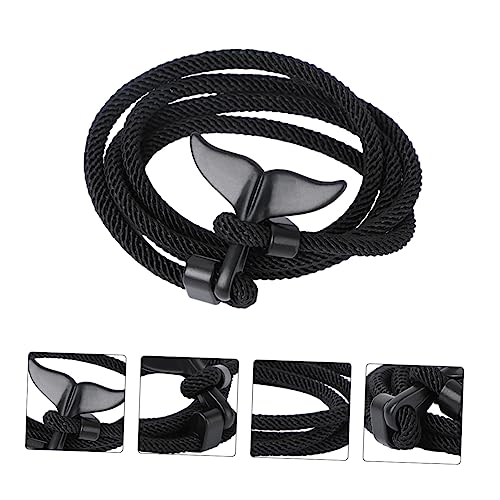 VALICLUD Unisex Walflossen Armband Verstellbar Mode Armband mit Ankermotiv Minimalistisches Segelseil für Freund Geburtstag Alltags Schmuck von VALICLUD
