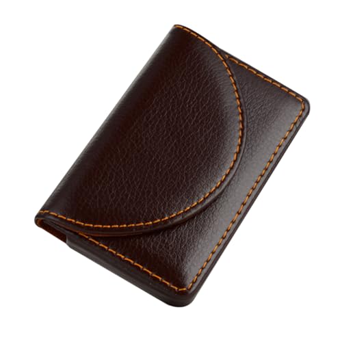 VALICLUD Engine Model Visitenkartenetui Herren/Damen Leder Kartenetui Magnetverschluss Etui für Visitenkarten Kaffee von VALICLUD