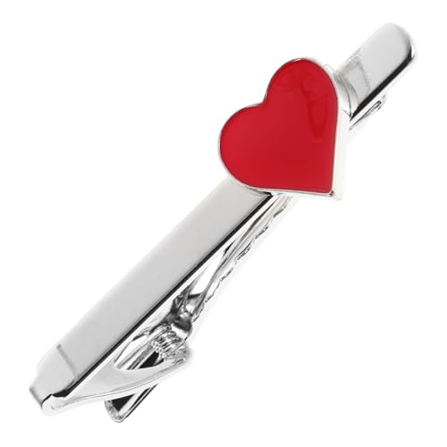 VALICLUD Valentinstag Herz Krawattenklammer für Männer Necktie Pinch Clips für Hochzeiten Jubiläen Geschäftliche Anlässe Langlebige Edelstahlverarbeitung Vielseitig Kombinierbar von VALICLUD