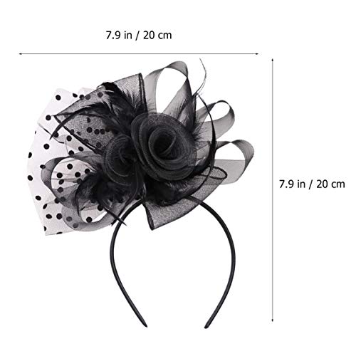 VALICLUD Veil Haarschmuck Damen Blumenhaarbande für Partys Kopfband für Karneval Halloween und Festivals Leicht und Formbeständig Schwarz von VALICLUD