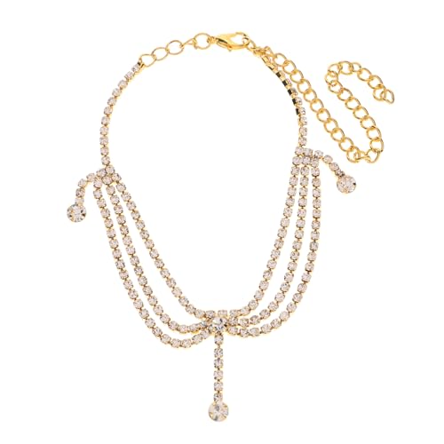 VALICLUD Verstellbare Damen Fußkette mit Strasssteinen Metall Strand Schmuck für Party und Alltag Modisches Accessoire für Frauen Elegant und Individuell Geeignet für Sommerkleidung von VALICLUD