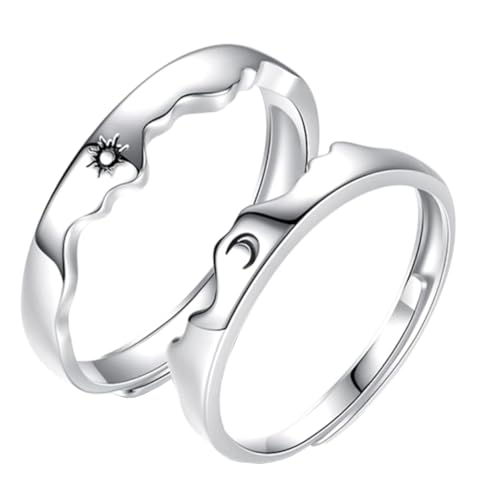 VALICLUD Verstellbare Sun Moon Ringe Offener Ring Gravur Einstellbar Unisex Freundschaftsring Schmuck von VALICLUD