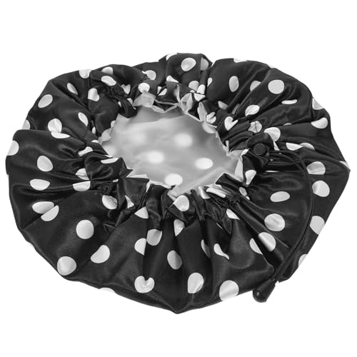 VALICLUD Verstellbare Wasserdichte Duschhaube mit Elastischem Doppellagiger Schutz Große Badekappe für Damen und Herren Wiederverwendbar für Dusche Bad und Küche von VALICLUD