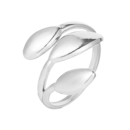 VALICLUD Verstellbarer Damenring Blattform Offener Design Modeschmuck Hautfreundlich Elegant Schmuck für Alltag Party Hochzeit von VALICLUD