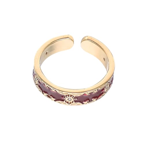 VALICLUD Funkelnder Damenring Mit Blumenmotiv Offener Statement-ring Aus Emaille Mit Zirkonia Verstellbar Für Jeden Anlass Süßer Kristallschmuck Für Damen von VALICLUD