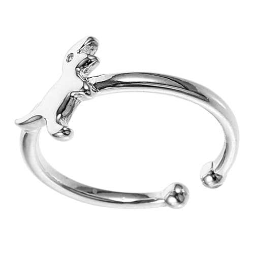 VALICLUD Verstellbarer Dinosaurier Ring Damen Kupfer Schmuck Offener Finger Ring Modisch Süßes Accessoire von VALICLUD