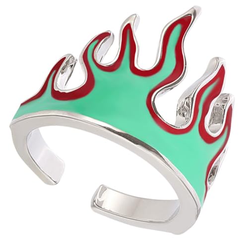 VALICLUD Verstellbarer Flame Ring für Damen und Herren Kreativer Dekorativer Hip Hop Fingerring mit Offenem Design Modisches Schmuckstück für Individuellen Streetstyle von VALICLUD