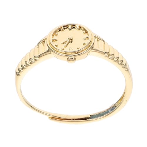 VALICLUD Verstellbarer Goldener Damen-uhrenring mit Offenem Design Minimalistischer Vintage Fingeruhr Schmuck Praktische Mini-armbanduhr für Alltag und Besondere Anlässe von VALICLUD