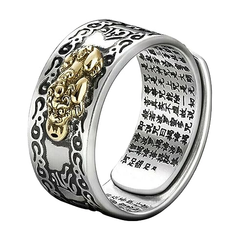 VALICLUD Silberner Verstellbarer Ring Mit Schriftmotiv Dekorativer Fingerring Aus Legierung Passend Für Männer von VALICLUD