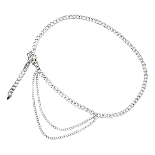 VALICLUD Verstellbarer Metall Taillenkettengürtel Damen Mehrlagig mit Herzanhänger Eleganter Hüftschmuck für Kleider Jeans und Abendmode von VALICLUD