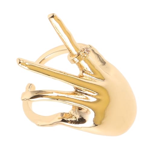 VALICLUD Verstellbarer Offener Handring Damen Kupfer mit Zirkonia Statement Schmuck für Zeigefinger Vintage Design Modisches für Freundin Eleganter Fingerschmuck von VALICLUD
