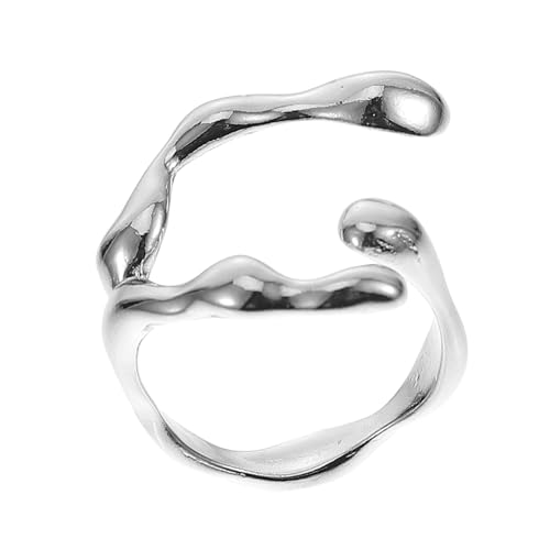 VALICLUD Verstellbarer Silberfarbener Offener Fingerring Damen Knöchelring Individualisierbarer Zeigefinger Ring Geschenkidee Eleganter Schmuck Alltag von VALICLUD