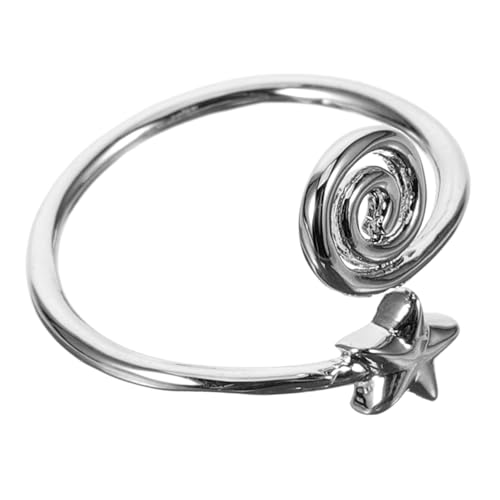 VALICLUD Verstellbarer Swirl draht Zehenring mit Vintage Stern Design Eleganter Damen Schmuck für Sommer Strandparty Angenehmer Metallring mit Offenem Stil Stilvolles Geschenk für Frauen von VALICLUD