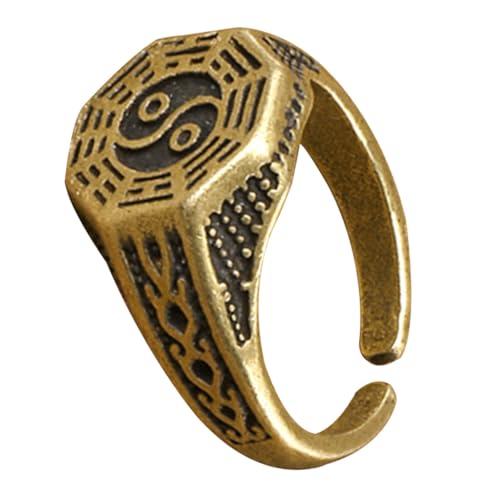 VALICLUD Verstellbarer Taoismus Ring Offener Dualität Fingerring Vintage Stil Chinesischer Schmuck Für Herren Und Damen Kleine Ästhetische Ringe von VALICLUD