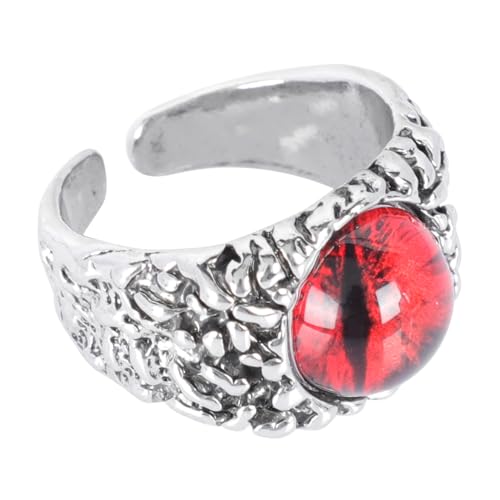 VALICLUD Verstellbarer Unisex Offener Ring mit Teufelsauge Einstellbarer Modeschmuck aus Hochwertigem Eisen Retro Stil für Halloween Karneval und Kostümparty Accessoire für Damen und Herren von VALICLUD