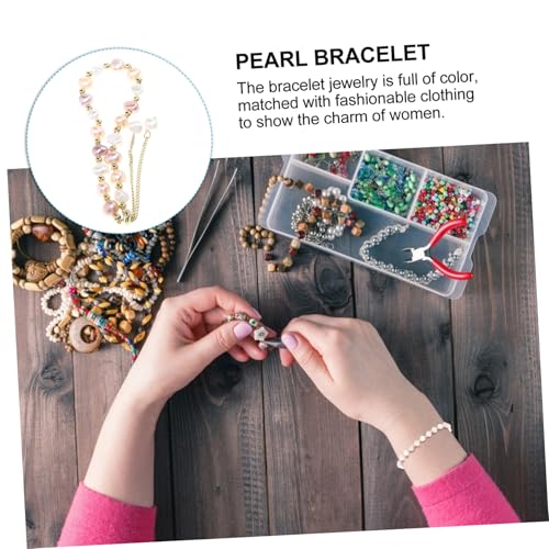 VALICLUD Verstellbares Perlenarmband Damen Goldbeschichtung Elegant Hochglanz Schmuck Geschenk für Freundin Mutter Braut von VALICLUD