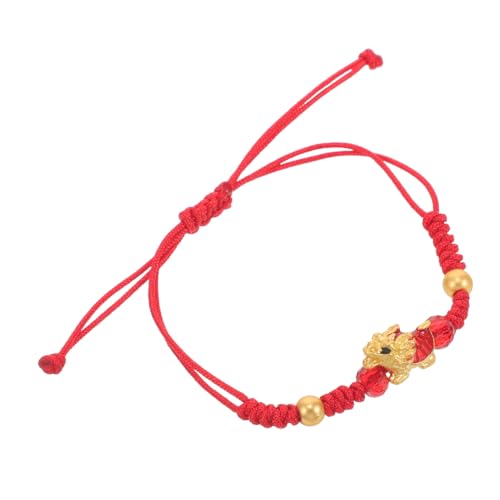 VALICLUD Verstellbares Rotes Armband mit Chinesischem Drachen Anhänger Geflochtenes Tier Symbol Schmuck Glücksbringer für Damen und Herren zum Neujahrsfest Modisches Feng Shui Accessoire von VALICLUD