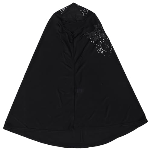 VALICLUD Verziertes Hijab-Stirnband: Schwarzer Spitzen-Overlay-Schal – Schmucksteinbesetztes Kopfband – Elegante Haarbedeckung für Hochzeits- und Abendoutfit von VALICLUD