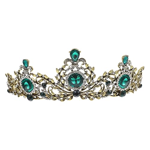 VALICLUD Vintage Barock Krone für Damen Tiara mit Rhinestone Braut Haarschmuck Funkelnde Kopfbedeckung für Braut und Brautjungfer Design für Besondere Anlässe von VALICLUD