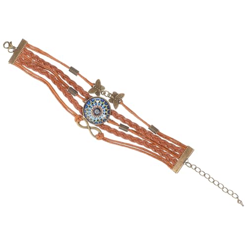 VALICLUD Vintage Boho Schmetterling Armband Damen Herren Verstellbares Handgefertigtes Wickelarmband mit Geflochtenem Baumwollband Liebessymbol Komfortabler Strand Schmuck von VALICLUD