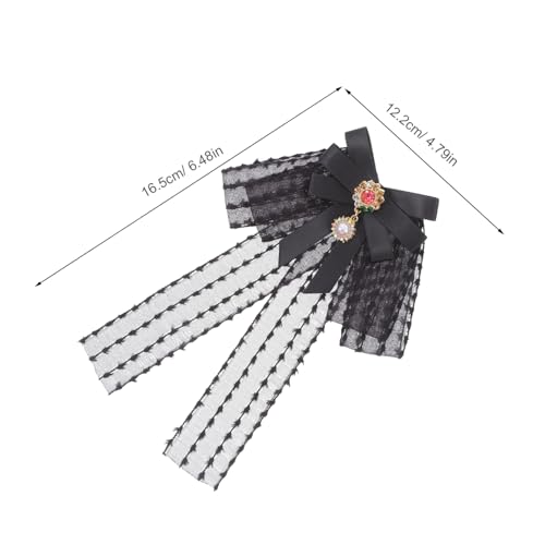 VALICLUD Vintage Brosche Damen Perlen Alloy Schleifen Anstecknadel Leichte Chiffon Fliegen Kragendekoration Eleganter Bowknot für Hemd und Schal Stilvoller Schmuck für Hochzeit und von VALICLUD