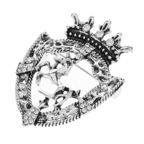 VALICLUD Vintage Brosche Krone Schild Pferd Anstecknadel Retro Herren Anzug Accessoire Stilvolle Mode Schmuck für Männer und Frauen von VALICLUD