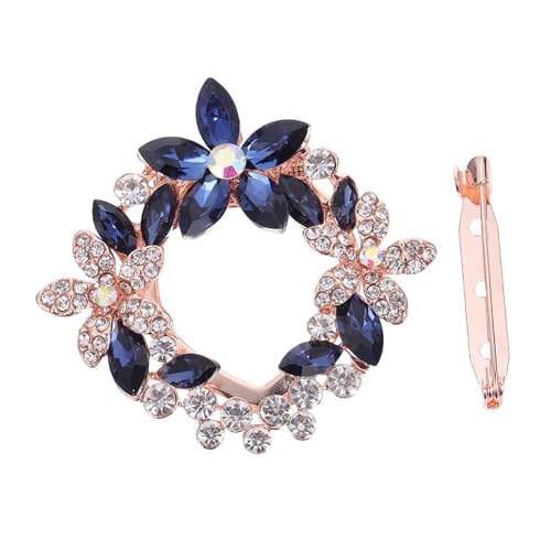 VALICLUD Vintage Brosche Schalring Schmuckstück Kreativer Schalhalter Kleidung Zubehör Elegant Glänzend Kragenpin für Schals und Tücher in Saphirblau von VALICLUD