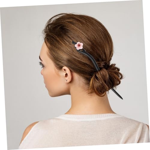 VALICLUD Vintage Chinesischer Haarnadel Dutt Haarstab mit Blumenmotiv Holzstab Haarschmuck für Damen Traditioneller Haarkamm für Hanfu Frisuren Einfach zu Befestigen Eleganter Look von VALICLUD