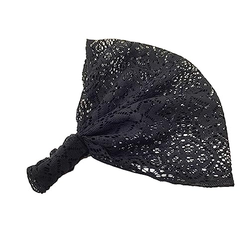 VALICLUD Elegantes Spitzenschal-stirnband Für Damen Kopftuch Turban Für Partys Weich Und Leicht Schwarz Für Mehrere Anlässe von VALICLUD