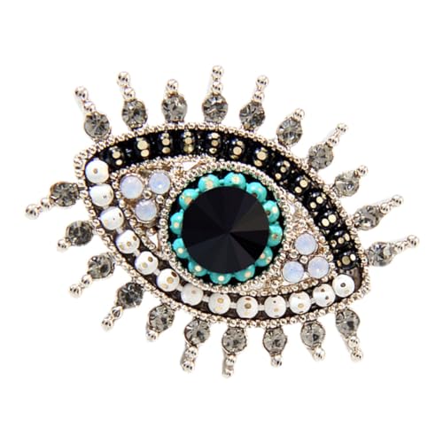 VALICLUD Vintage Evil Eye Brosche mit Funkelnden Strasssteinen Metall Anstecknadel Stilvolle Party Brosche für Kleid Schal und Hut Langlebig und Elegant von VALICLUD