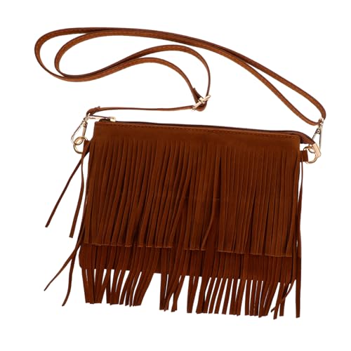 VALICLUD Vintage Fransen Umhängetasche Damen Tassel Handtasche Mehrzweck Crossbody Tasche mit Großem Fassungsvermögen für Alltag Reisen Shopping und Party von VALICLUD