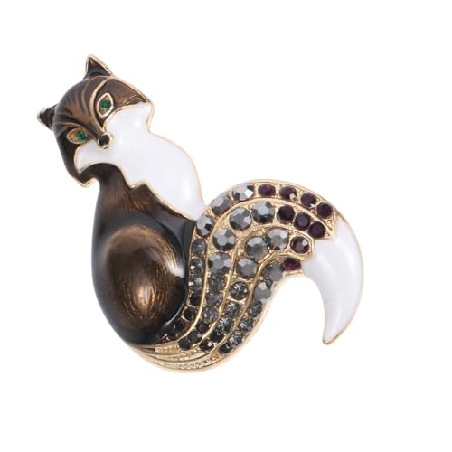 VALICLUD Vintage Fuchs Brosche aus Langlebiger Legierung Tropfenförmiges Design Anstecknadel für Kleidung Taschen Hüte Modisches Accessoire für Party und von VALICLUD